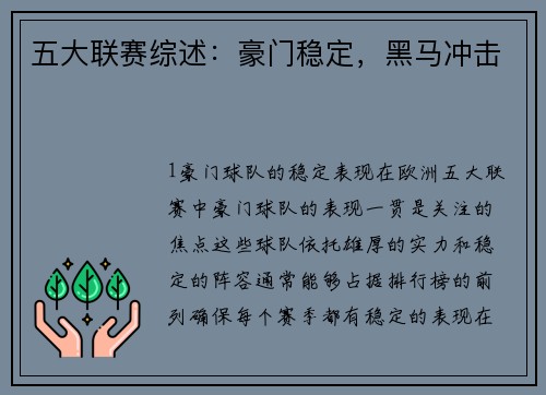 五大联赛综述：豪门稳定，黑马冲击